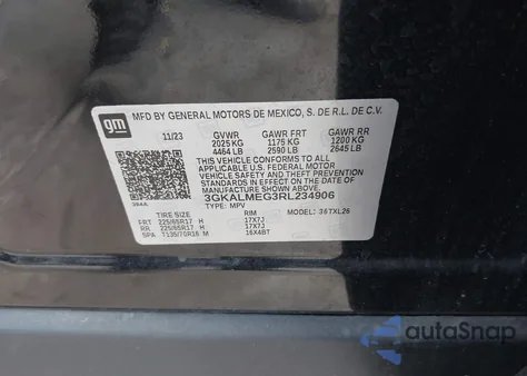2024 GMC Terrain Fwd Sle из США, поврежденный, VIN 3GKALMEG3RL234906